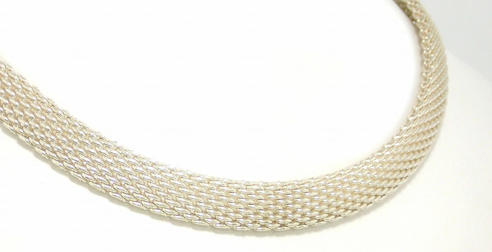 TIFFANYCo Tiffany Somerset Mesh Pendant Necklace Choker Silver